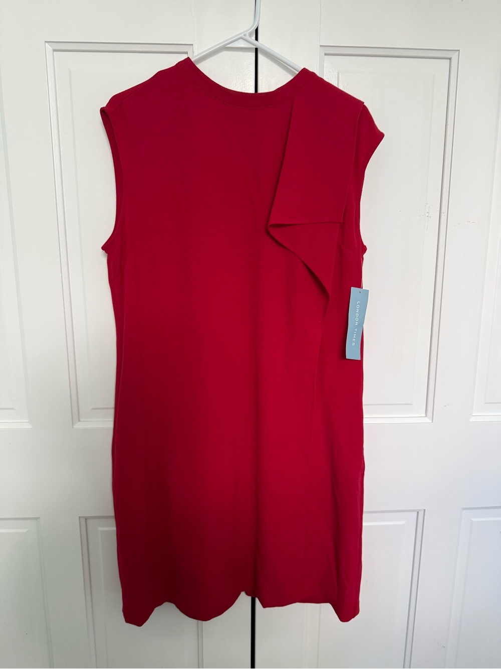 London Times Sleeveless Red Shift Dress